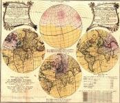 Карта мира и солнечное затмение в 1748 г.