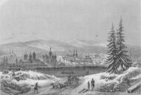 Вид на город Иркутск в середине  XIX века